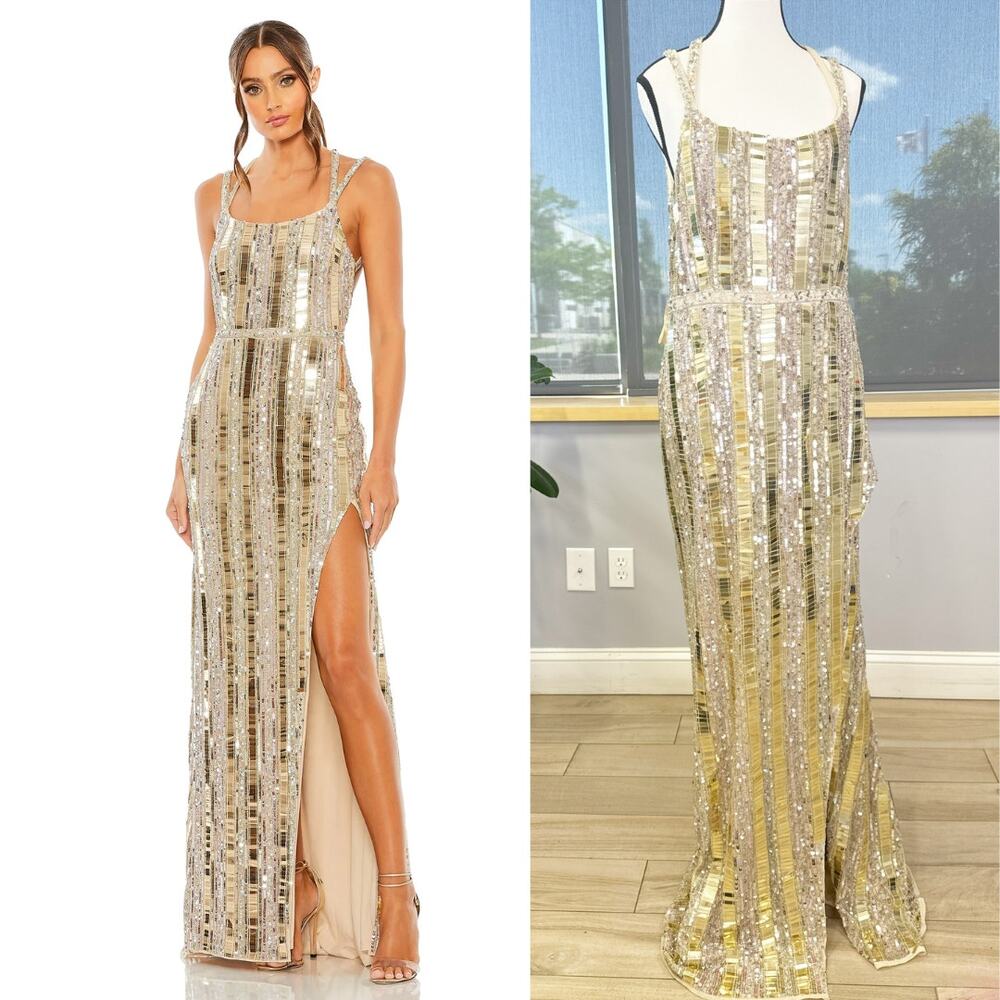 HALTER NECK EMBELLISHED DETAILED BACK GOWN (10)  # 93981